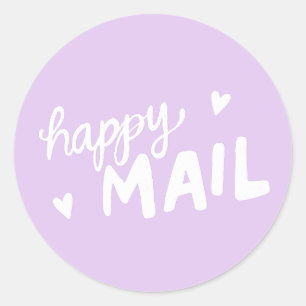 Happy Mail Briefumschlag und Verpackungsaufkleber Runder Aufkleber