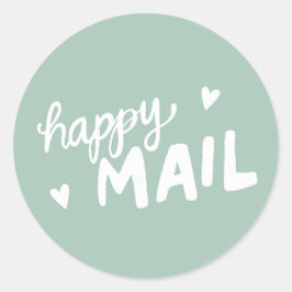 Happy Mail Briefumschlag und Verpackungsaufkleber Runder Aufkleber