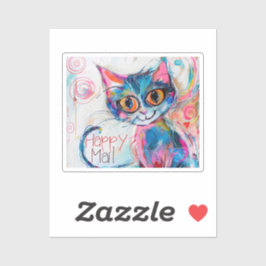 Happy Mail Cat Aufkleber