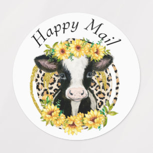 Happy Mail Cow Labels Etiketten