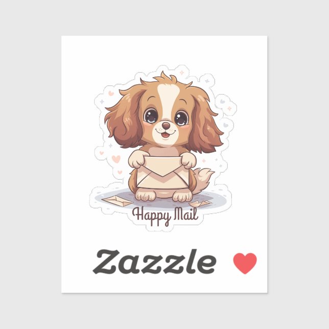 Happy Mail Dog Aufkleber (Blatt)