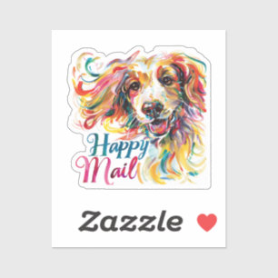 Happy Mail Dog Aufkleber