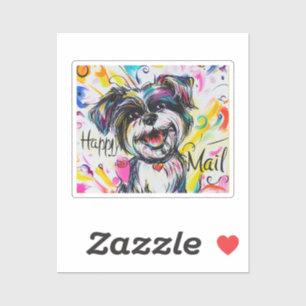 Happy Mail Dog Aufkleber