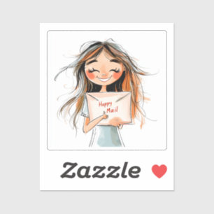 Happy Mail, Frauensticker Aufkleber