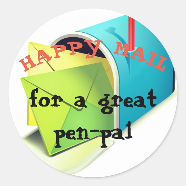 Happy Mail Pen Pal Aufkleber (Vorderseite)