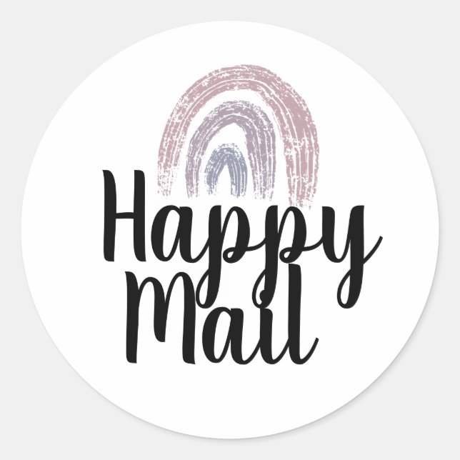 Happy Mail Rainbow Business Packaging Planner Runder Aufkleber (Vorderseite)