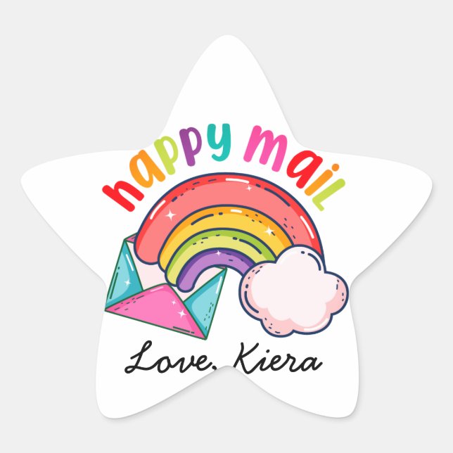 Happy mail star autocollant (Devant)