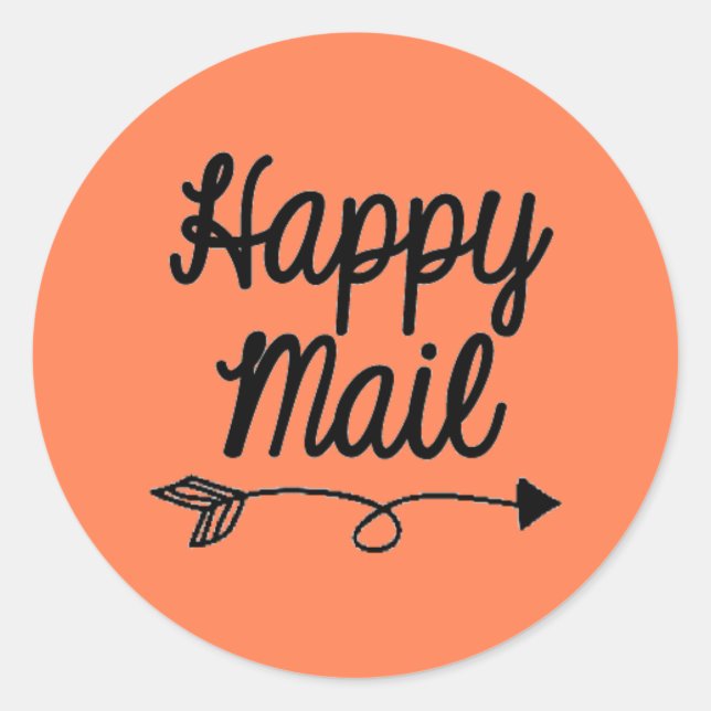 Happy Mail Sticker mit Pfeil-Design - Korallen (Vorderseite)