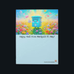Happy Mailbox Notepad Notizblock<br><div class="desc">Rococo Impressionism Kawaii Rainbows: "There's a lot going on here." Palais de Marigold St. May creates unique stationery for those that love all things cute, Kawaii, floral, and colorful. Note that the designs are generally created for the large notepads, stationery sheets, stickers, address labels, note cards, and envelopes. If you...</div>