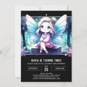 Happy Majestic Fairy Birthday Einladung