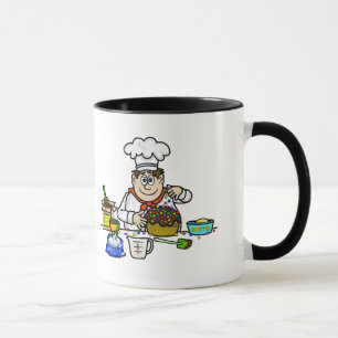 Happy Male Baker Dekorieren Cake Tasse