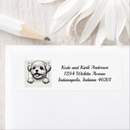 Happy Maltese Return Address Label