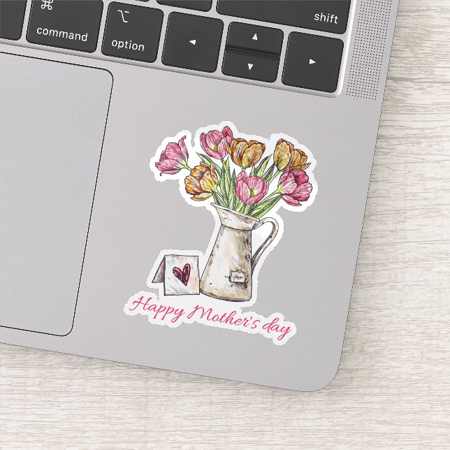 Happy mamans jour fleurs autocollant (Détail)