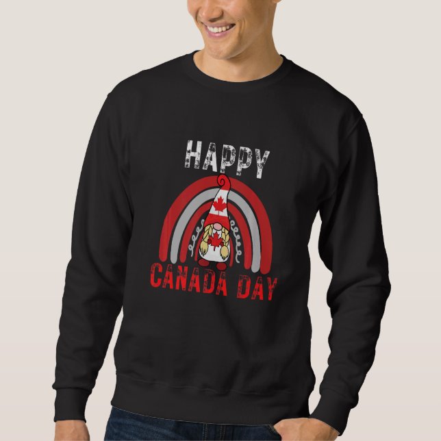 Happy Maple Leaf Canada Day Flag Candain Rainbow Sweatshirt (Vorderseite)
