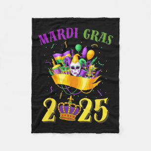 Happy Mardi Gras 2025 T-Shirt Karneval Mardi Gras Fleecedecke