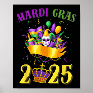 Happy Mardi Gras 2025 T-Shirt Karneval Mardi Gras  Poster