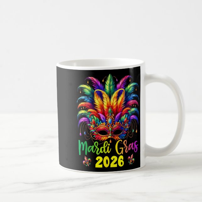 Happy Mardi Gras 2026 Jester Hat New Orleans Men W Kaffeetasse (Rechts)
