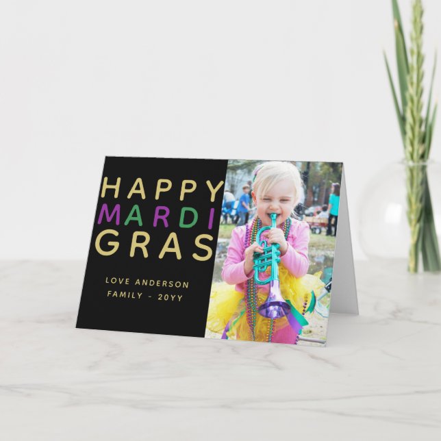 Happy Mardi Gras - AJOUTER Carte photo de famille (Devant)