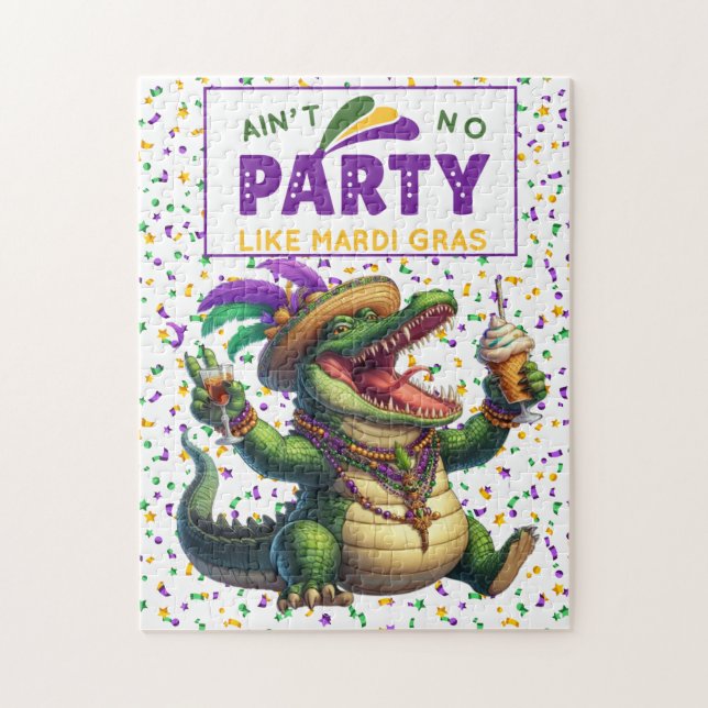 Happy Mardi Gras Alligator (Vertikal)