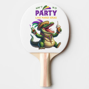 Happy Mardi Gras Alligator Ping Pong Paddle Tischtennis Schläger