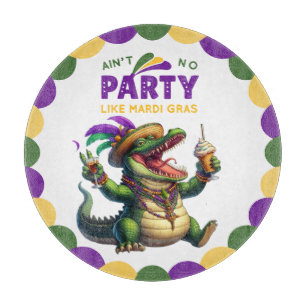 Happy Mardi Gras Alligator Schneidebrett