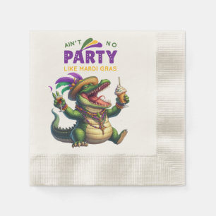 Happy Mardi Gras Alligator Serviette