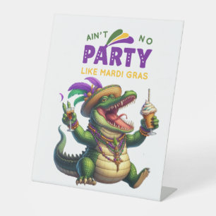 Happy Mardi Gras Alligator Sockelschild