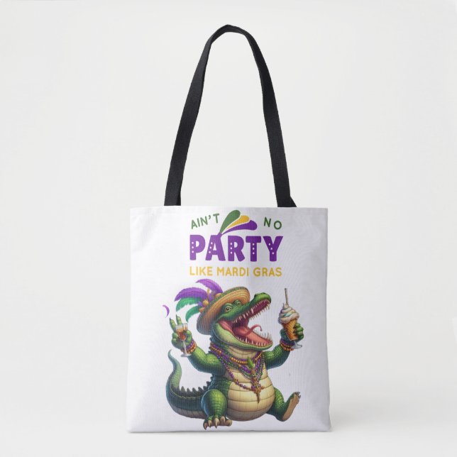 Happy Mardi Gras Alligator Tasche (Vorderseite)