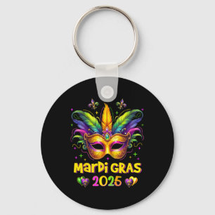 Happy Mardi Gras Carnival Mardi Gras Mask 2025 Jes Schlüsselanhänger