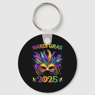 Happy Mardi Gras Carnival Mardi Gras Mask 2025 Jes Schlüsselanhänger