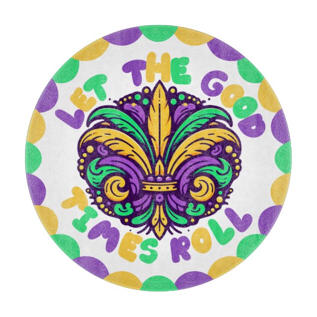 Happy Mardi Gras fleur-de-lis Schneidebrett (Vorderseite)