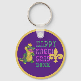 Happy Mardi Gras Gator King Schlüsselanhänger