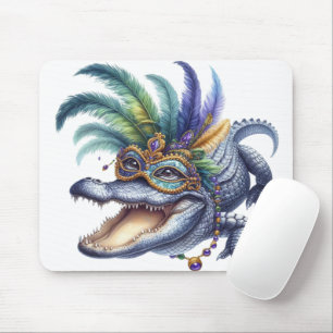 HAPPY MARDI GRAS INSPIRIERT ALLIGATOR MOUSEPAD