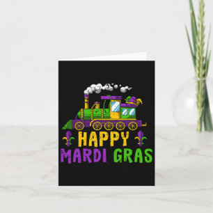 Happy Mardi Gras Jester Train Carnival Parade Teil Karte