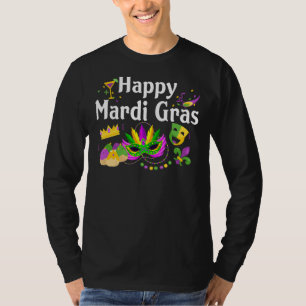 Happy Mardi Gras Karneval Party Städtische Badeans T-Shirt