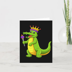 Happy Mardi Gras King Crocodile Funny Mardi Gras K Karte