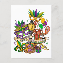 Happy Mardi Gras Postcard Postkarte