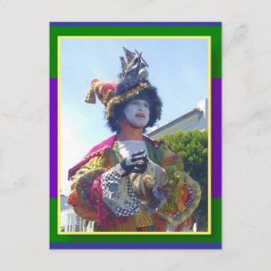 Happy Mardis Gras clown Postkarte