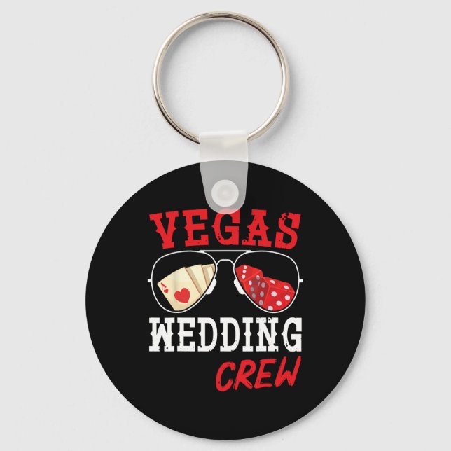 Happy Marry Bride Groom Ehemann und Ehefrau Vegas  Schlüsselanhänger (Vorderseite)