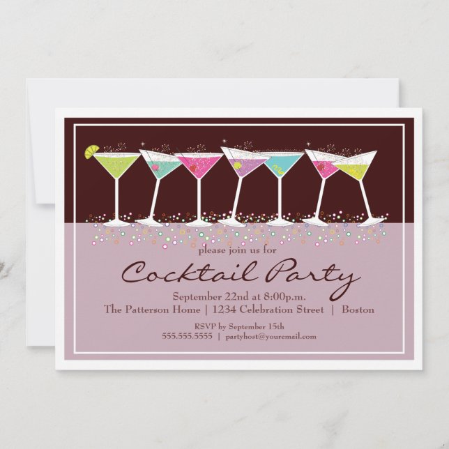 Happy Martinis Cocktail Party Einladung (Vorderseite)