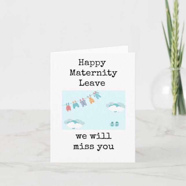 Happy Maternity Leave, Baby Clothesline Karte (Vorderseite)