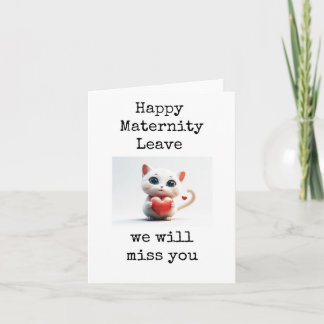 Happy Maternity Leave Card, Cute Kitten, Heart Karte