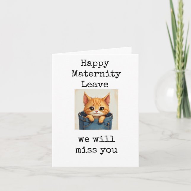 Happy Maternity Leave, Cute Kitten Card Karte (Vorderseite)