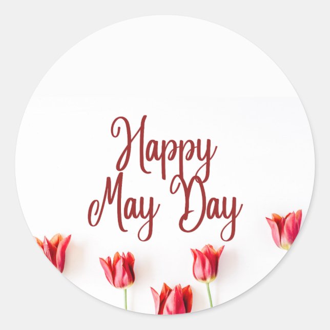 Happy May Day Runder Aufkleber (Vorderseite)