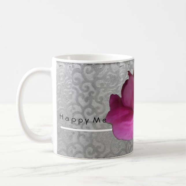 Happy Me fuchsia rose mug (Gauche)