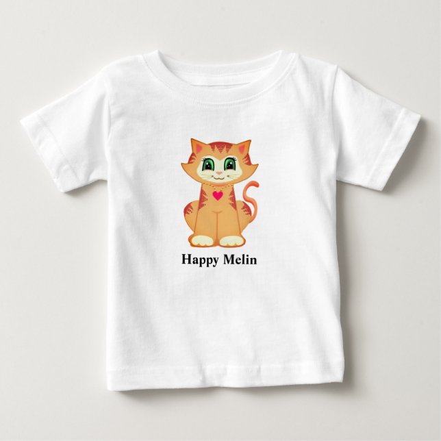 Happy Melin Ginger Kitty Cat Baby T-shirt (Vorderseite)