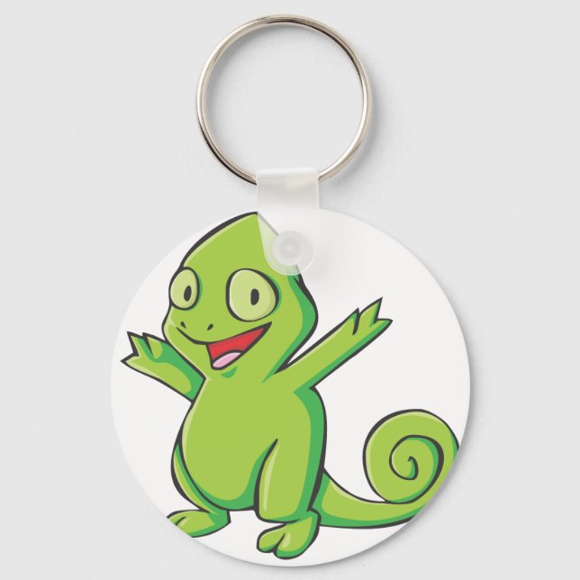 Happy Meller's Chameleon Cartoon Schlüsselanhänger (Vorderseite)