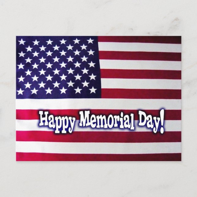 Happy Memorial Day American Flag Postcard Postkarte (Vorderseite)
