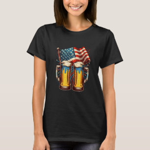Happy Memorial Day Beer American USA Flag 4. J T-Shirt