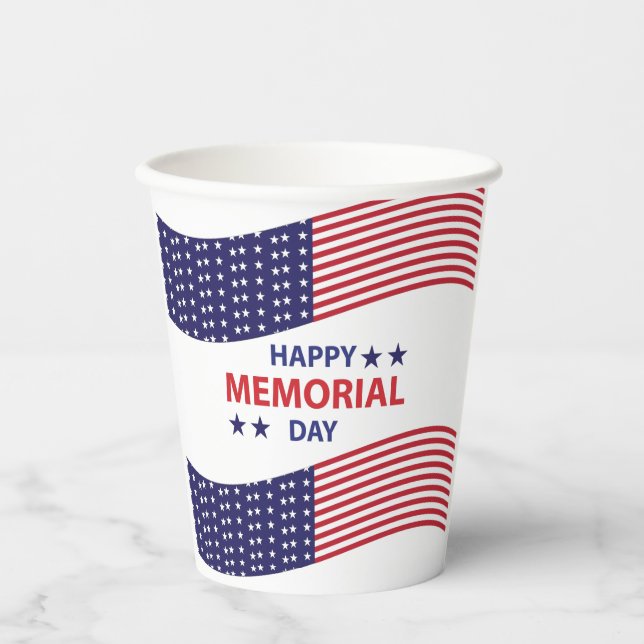 Happy Memorial Day Napkins Pappbecher (Vorderseite)